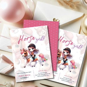 Cheval et cavalier Invitations d'anniversaire Eque