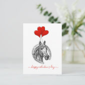 Cheval et Coeurs vintages Carte postale Saint Vale (Debout devant)