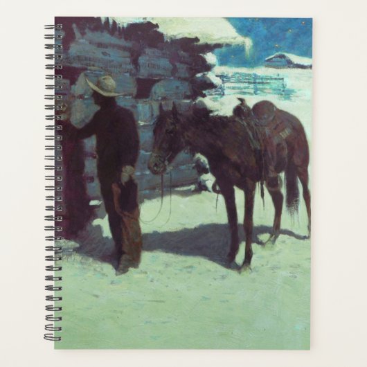 Cheval et Cowboy neige hivernale (Devant)