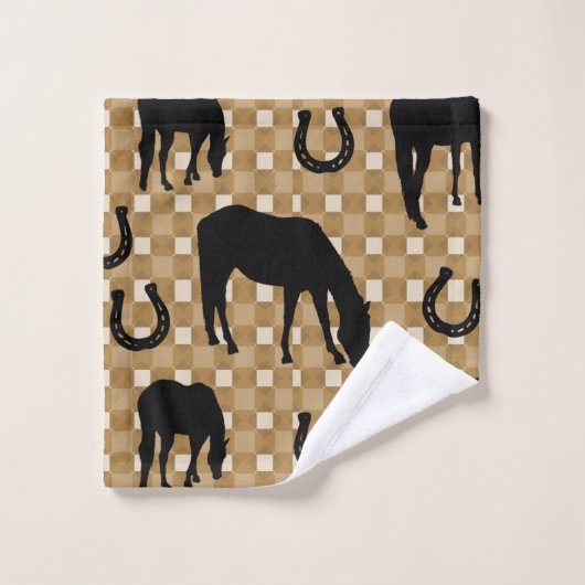 Cheval et fer à cheval, Pays Ouest (Gant de toilette)