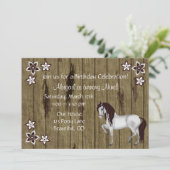 Cheval et Fleurs Invitation Anniversaire ~ Filles (Debout devant)