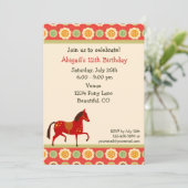 Cheval et Fleurs Invitation d'anniversaire pour le (Debout devant)