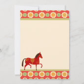 Cheval et Fleurs Invitation d'anniversaire pour le (Dos)