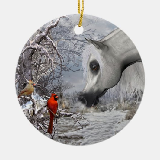 Cheval et ornement cardinal - ajoutez votre (Devant)