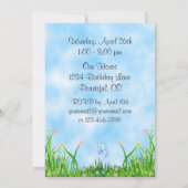 Cheval et papillons 1er anniversaire Invitation (Dos)