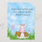 Cheval et papillons 1er anniversaire Invitation (Devant / Derrière)