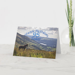Cheval et paysage 95e anniversaire carte
