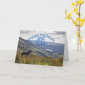 Cheval et paysage Carte 86e anniversaire (Fleur jaune)