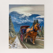 CHEVAL ET TRANSPORT AVEC MONT SHASTA JIGSAW PUZZLE (Vertical)