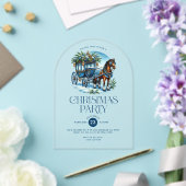 Cheval et transport bleu Noël Invitation de fête (Insitu (Mariage))