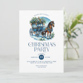 Cheval et transport bleu Noël Invitation de fête (Debout devant)