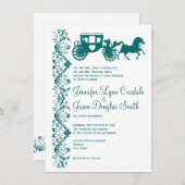 Cheval et transport Mariage Turquoise Invitations (Devant / Derrière)