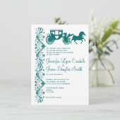 Cheval et transport Mariage Turquoise Invitations (Debout devant)