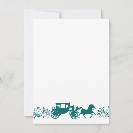 Cheval et transport Mariage Turquoise Invitations (Dos)