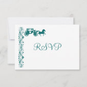 Cheval et transport Turquoise Blue Wedding Cartes  (Dos)