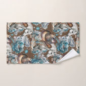 Cheval fille cowgirl motif floral turquoise (Serviette à main)