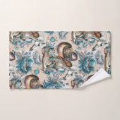 Cheval fille cowgirl motif floral turquoise (Serviette à main)
