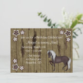 Cheval, Fleurs, Bois Bkg Invitation Occidental (Debout devant)