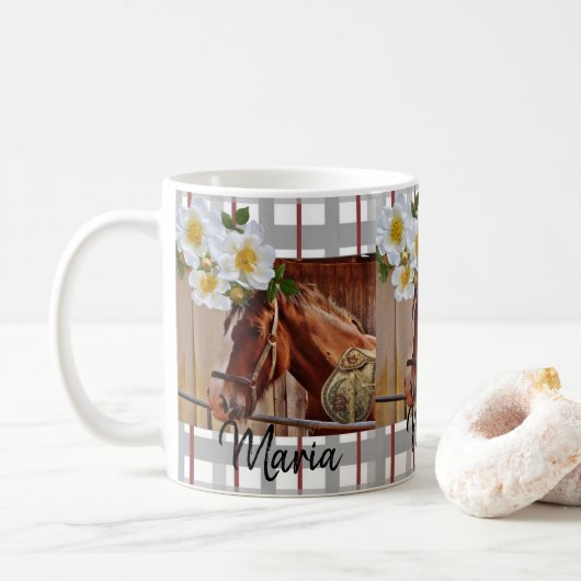 Cheval Floral Ftripe Mug (Avec donut)