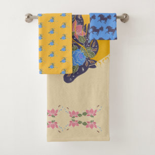 Cheval Floral Silhouette_Serviettes pourpres