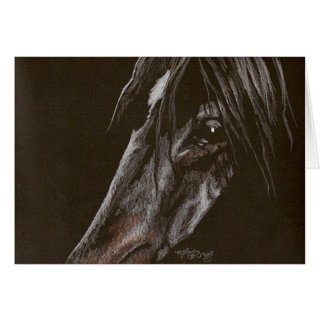 Cheval foncé sur Noir (Devant Horizontal)