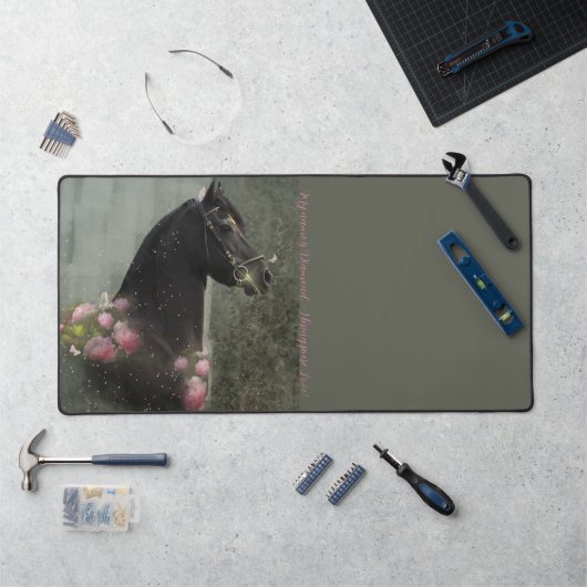 Cheval friésien de beauté noire - Mat de bureau (Poste de travail)