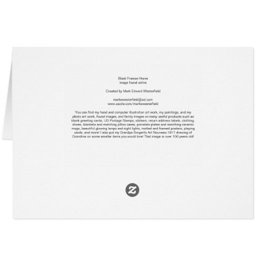 Cheval friésien noir (Dos Horizontal)