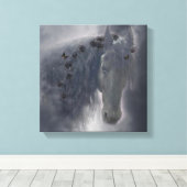 Cheval friésien - Toile Enveloppée (Insitu (Plancher de Bois))