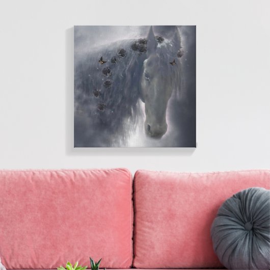 Cheval friésien - Toile Enveloppée (Insitu(Salon))