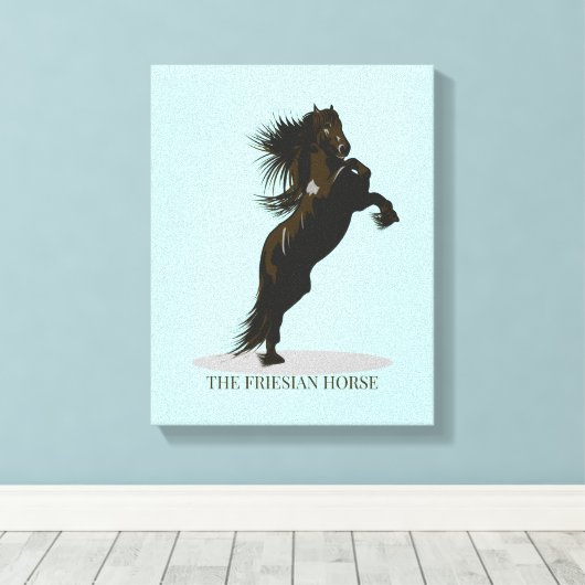 Cheval friésien - Toile Enveloppée (Insitu (Plancher de Bois))