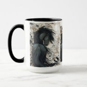 Cheval frison majestueux par la tasse de Bihrle (Gauche)