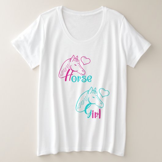 Cheval Girl en rose et turquoise (Design devant)