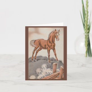 cheval heureux en brun