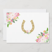 Cheval Invitation Anniversaire Floral Pink Gold Ho (Dos)