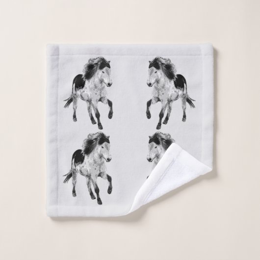 Cheval islandais en mouvement (Gant de toilette)
