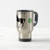 Cheval Lover voyage mug avec un nom personnalisé. (Devant droit)