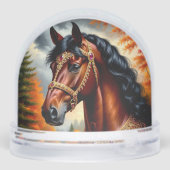 Cheval Majestic avec Harnais Ornate Or (Arrière)