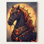 Cheval majestueux orné de bijoux dorés (Dos)
