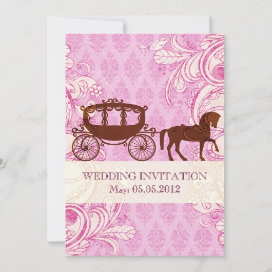 Cheval mariage et transport - invitation de mariag (Devant)