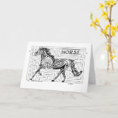 Cheval Maze dans le style art tribal Carte de voeu (Fleur jaune)