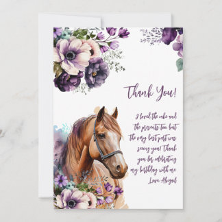 Cheval Merci Fleurs violettes