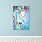 Cheval métallique en toile blues (Insitu (Plancher de Bois))