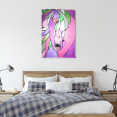 Cheval métallique en toile rose (Insitu(Chambre))