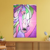 Cheval métallique en toile rose (Insitu(Salon))