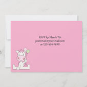 Cheval mignon 1er anniversaire Invitation pour fil (Dos)