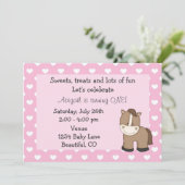 Cheval mignon 1er anniversaire Invitation pour fil (Debout devant)