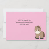 Cheval mignon 1er anniversaire Invitation pour fil (Dos)