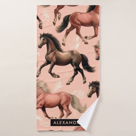 Cheval mignon rose sans joint (Serviette de bain)