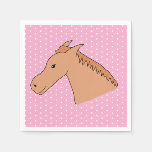 Cheval mignon sur serviette en papier à fond à poi