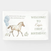 Cheval miniature | Bannière d'anniversaire de déco (Horizontal)